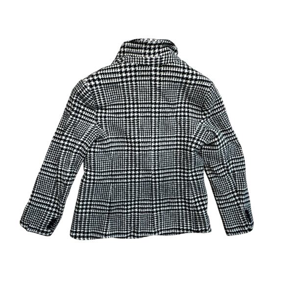 NEW Bloomingdales Women's Vintage 90's Wool Plaid Overcoat Cropped Peacoat - Picture 2 of 10